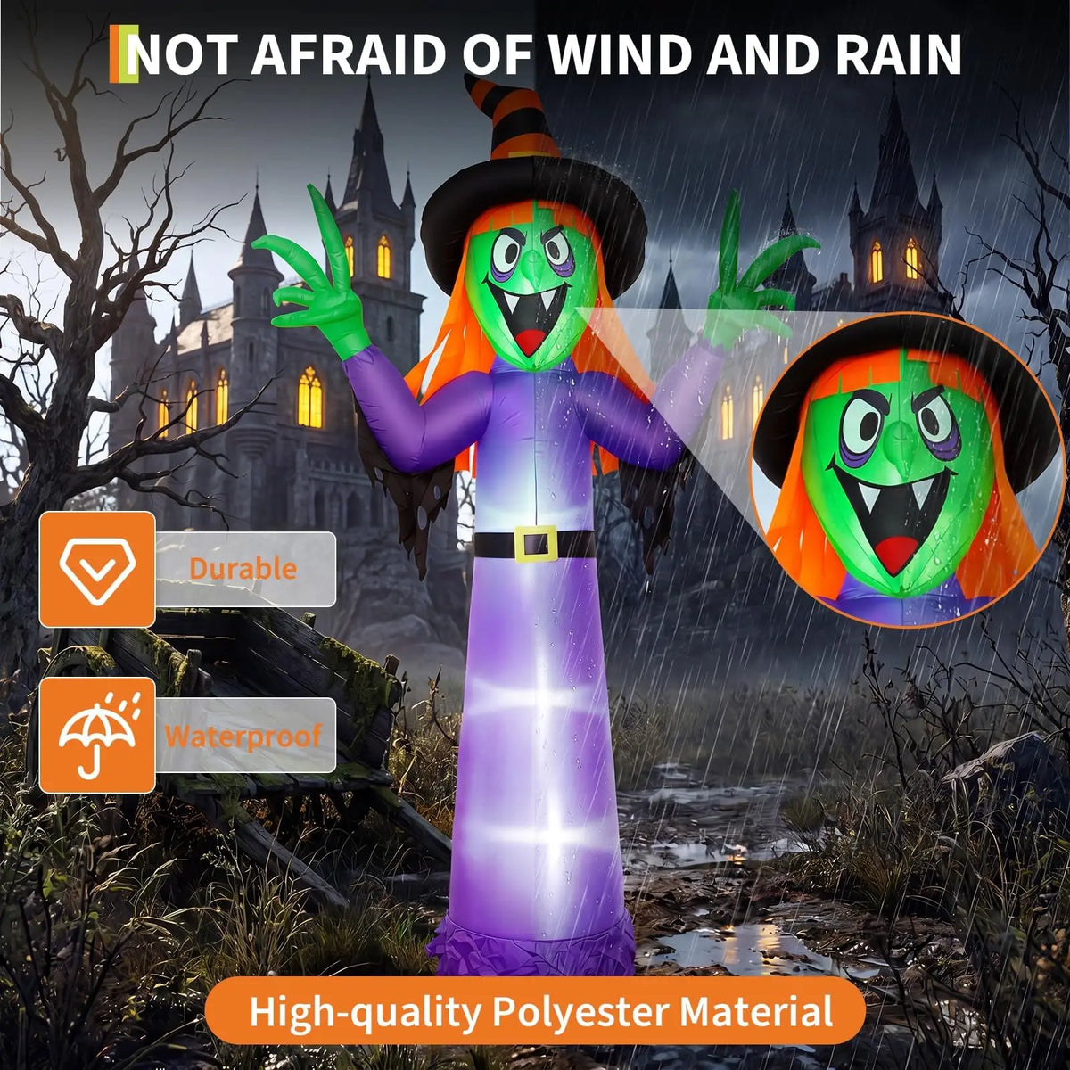 12FT Giant Light-Up Halloween Witch ā Outdoor Inflatable