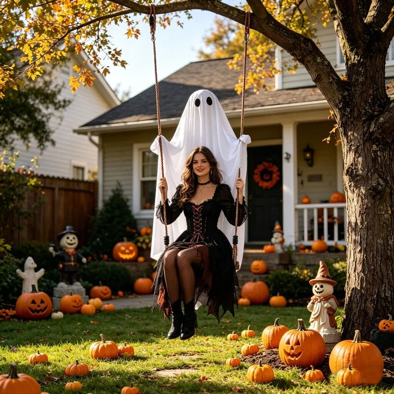 Haunted Swinging Ghost™ – Light-Up Halloween Porch Decoration