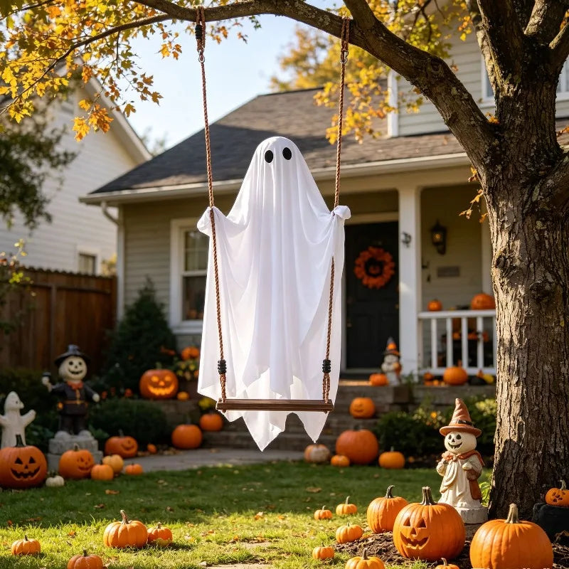 Haunted Swinging Ghost™ – Light-Up Halloween Porch Decoration