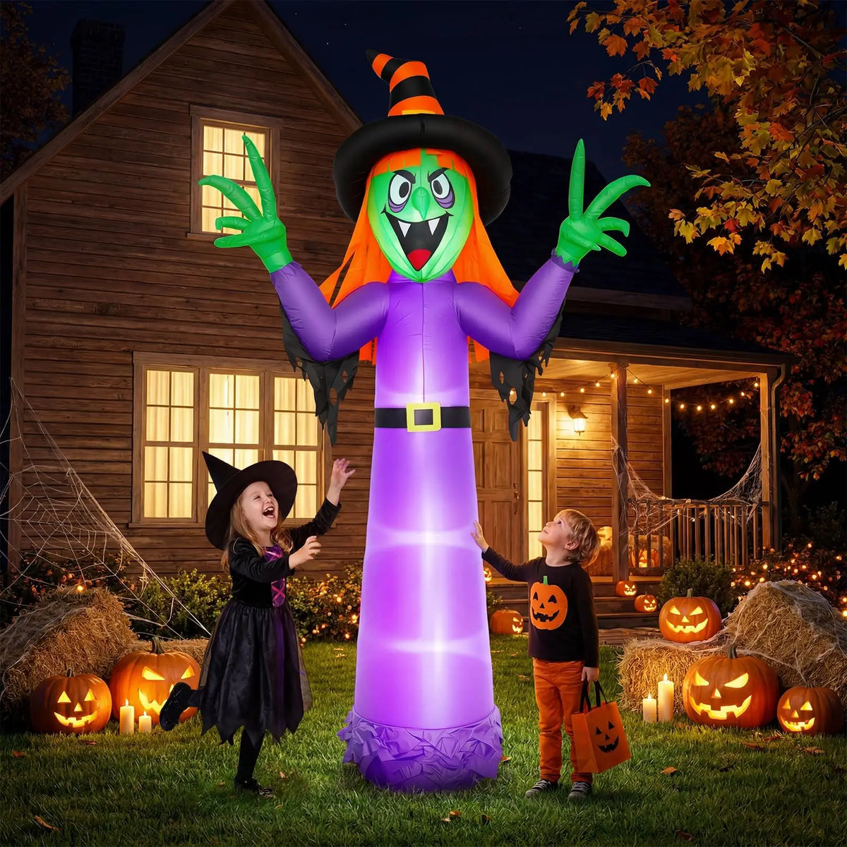 12FT Giant Light-Up Halloween Witch – Outdoor Inflatable