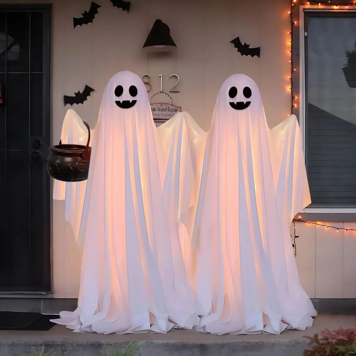 Life-Size Glowing Porch Ghosts™ – Halloween Yard Decoration