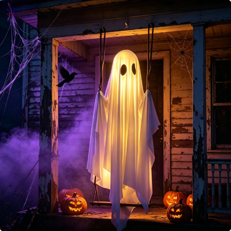 Haunted Swinging Ghost™ – Light-Up Halloween Porch Decoration